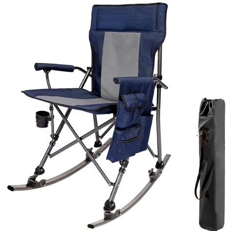 AZOD Folding Rocking Camping Chair with Hard Armrests, Portable Outdoor ...