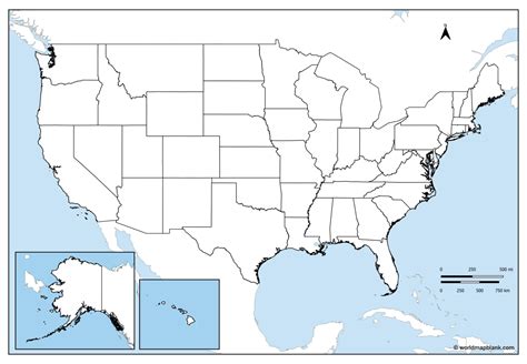 Blank Map of the United States – Blank USA Map [PDF] - Printable World Maps