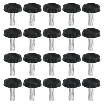 PATIKIL M4x12mm Knurled Thumb Screws, 20 Pack Male Thread Round ...