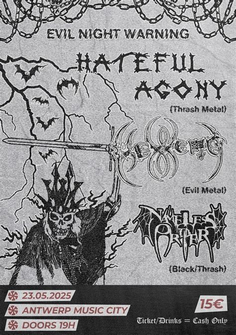 Hateful Agony + Hexxema + Nameless Order, Antwerp Music City, 23 May ...