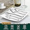 LIANYU 20 Piece Silverware Flatware Cutlery Set, Stainless Steel ...