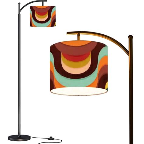 Retro Arc Floor Lamp, 70s Groovy Drum Shade Mid Century Modern Lightin ...
