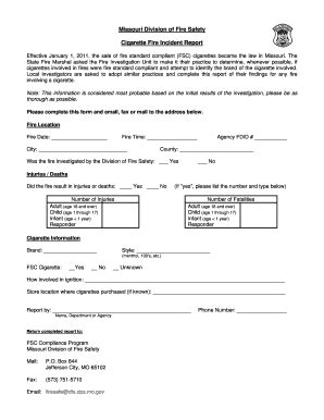Fillable Online dfs dps mo Missouri Division of Fire Safety Cigarette ...