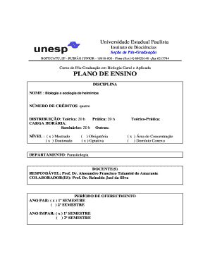 Fillable Online ibb unesp Biologia e Ecologia de Helmintos - Instituto ...