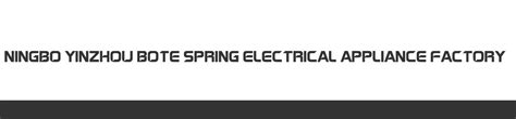Company Overview - Ningbo Yinzhou Bote Spring Electrical Appliance Factory