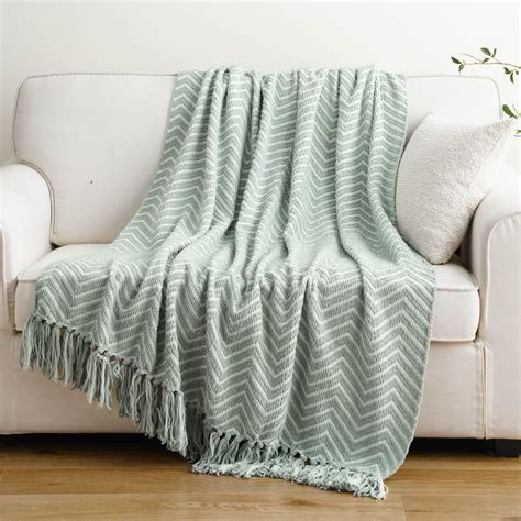 Amazon.com: BATTILO HOME Sage Green Throw Blanket for Couch, Decorative ...