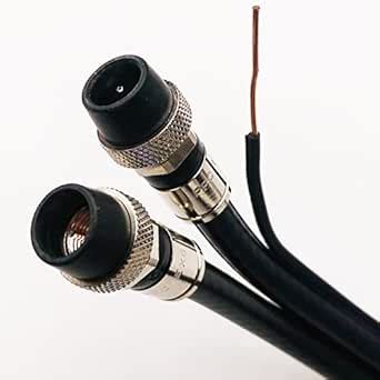 75ft Outdoor Dual RG-6 Coax Cable w/Ground Messenger 3Ghz 75 Ohm UL ETL ...