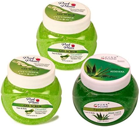 PINK PLUMS Cucumber Gel Scrub, Cucumber Gel Scrub And Aloevera Facial ...