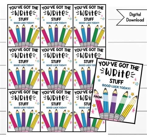 Pencil Good Luck Testing Tags: You've Got the Write Stuff (digital ...
