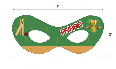 Cricket Theme Personalized Eye Mask | Party Supplies India Online