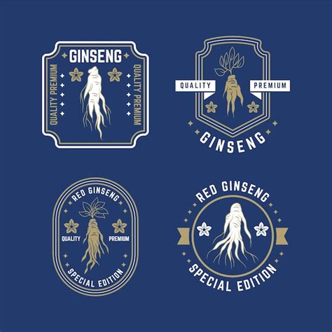 Ginseng jar label collection | Free Vector
