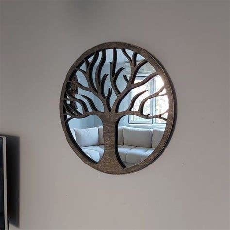 Buy TOUCH WOOD HANDICRAFT Wall Hanging Mirror Frame Tree Design for ...