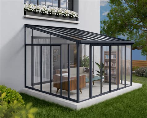 Palram - Canopia SanRemo 13' x 14' Patio Enclosure - Gray/Clear with ...