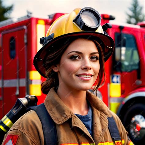 Premium Photo | Woman firefighter smiling confident and professional