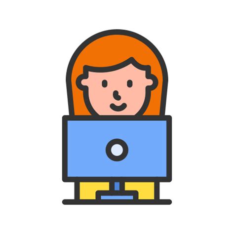 Icon of a Lady Using Computer 的图像结果