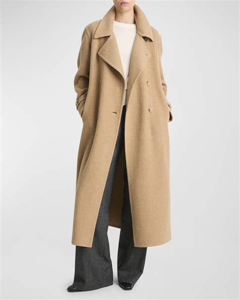 Vince Belted Long Wool-Blend Coat | Neiman Marcus