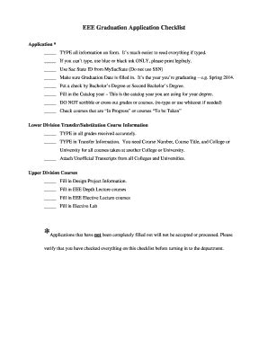 Fillable Online ecs csus EEE Graduation Application Checklist - ecs ...