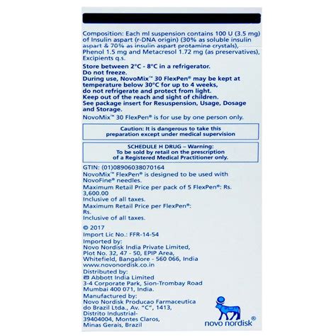 Novomix 30 100IU/ml Flexpen 3 ml Price, Uses, Side Effects, Composition ...