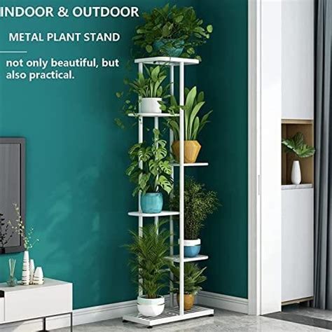 Plant Stand Metal 6 Tier 7 Potted Multiple Flower Pot Holder Shelf Ind