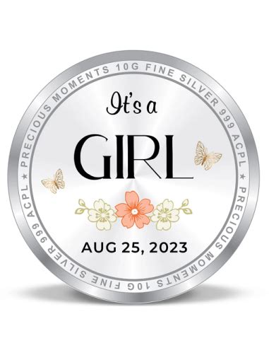 Precious Moments Personalised BIS Hallmarked New Born Baby Girl Silver