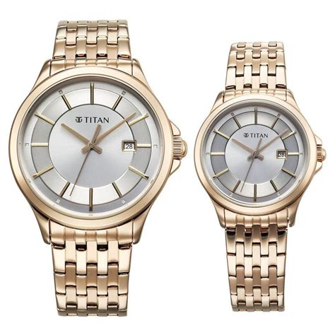 Buy Online Titan Bandhan Quartz Analog with Date Silver Dial Rose Gold ...