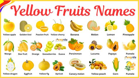 45 Yellow Fruits Names in English with Pictures | List of Yellow Fruits