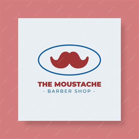 Free Vector | Flat simple the moustache barber shop logo