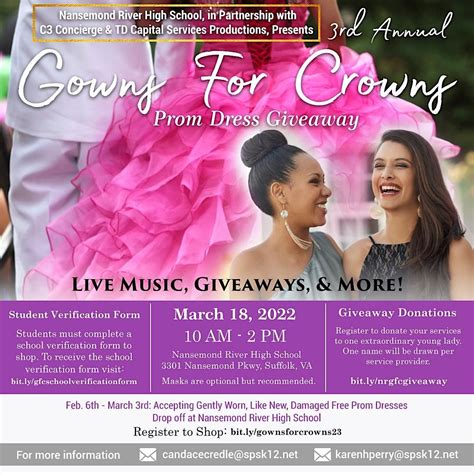 3rd Annual Gowns for Crowns Prom Dress Give-A-Way, Nansemond River High ...