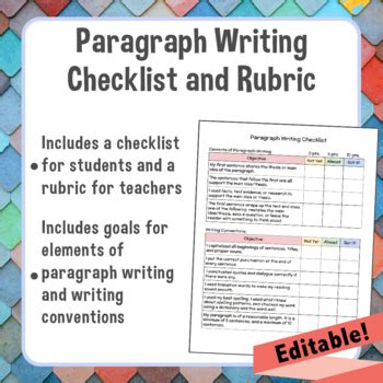 Image result for Paragraph Writing Checklist