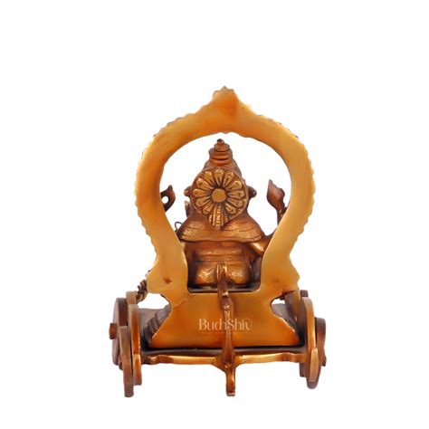 Buy Ganesha with a mouse on a Rath Chariot 11" - Budhshiv.com