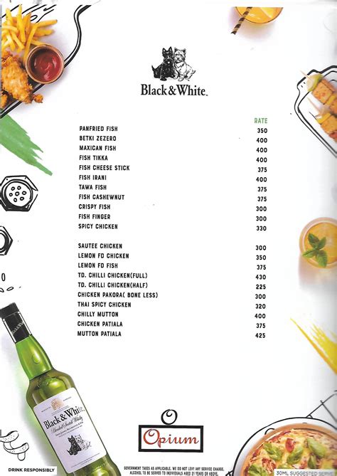 Menu at Opium Bar And Restaurant, Kolkata, J2