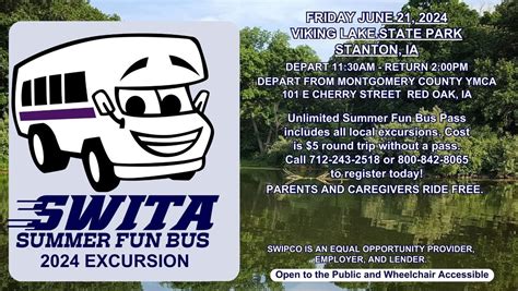 SWITA Summer Fun Bus Excursion from Red Oak to Viking Lake State Park ...