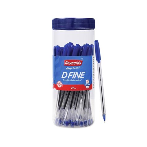 Reynolds D FINE BALLPEN -BLUE | PACK OF 25 | Ball Point Pen Set With ...