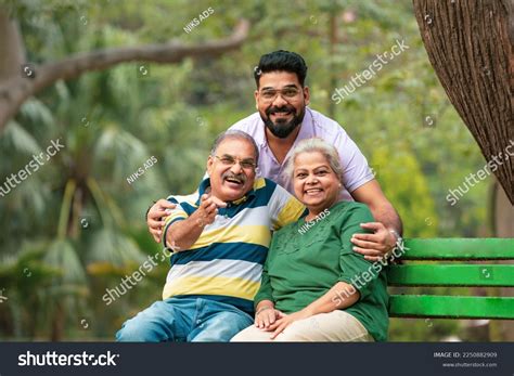 Young Indian Man His Parents Park Stock Photo 2250882909 | Shutterstock