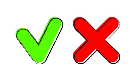 Cut out vector check and cross mark icons. Vector isolated illustration ...