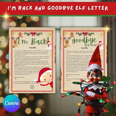 Buy Editable Elf Letters Printable Bundle Christmas Elf I'm Back ...