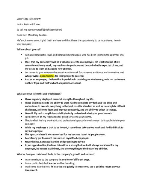 Image result for Job Interview Sample Script