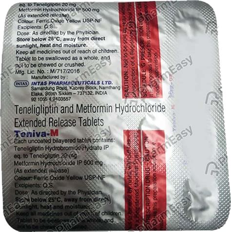 Teniva M Strip Of 20 Tablets: Uses, Side Effects, Price & Dosage ...