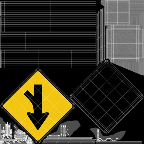 3D model Road Sign Merge | 3D Molier International