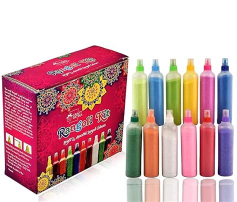 Buy CraftVatika 10 Rangoli Colour Powder Tube Kit Diwali Decoration ...