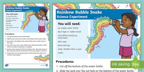 Caribbean Rainbow Bubble Snake Science Experiment