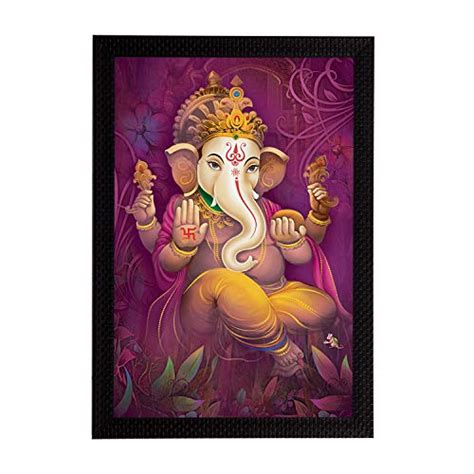 eCraftIndia Lord Ganesha Satin Matt Texture UV Art Painting : Amazon.in ...