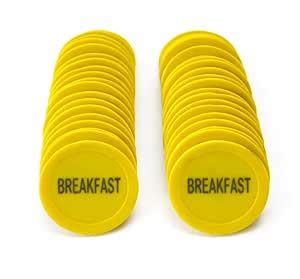 MOREL Yellow Color Breakfast Plastic Round Shape Border Token Coin for ...