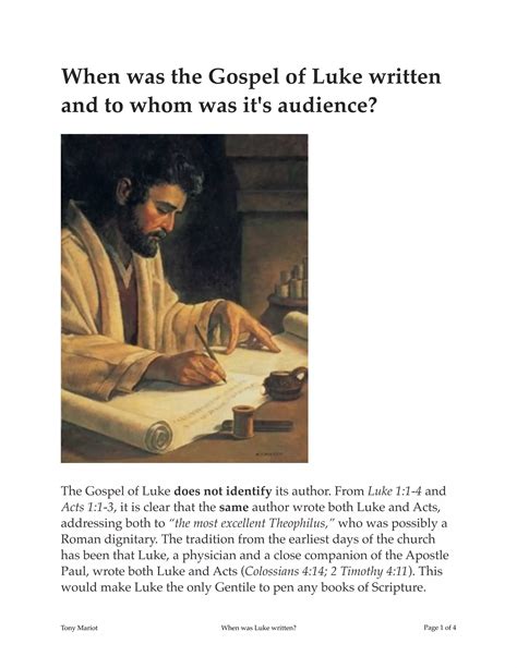 When was Luke written? | PDF