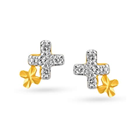 Dainty Floral Diamond Stud Earrings