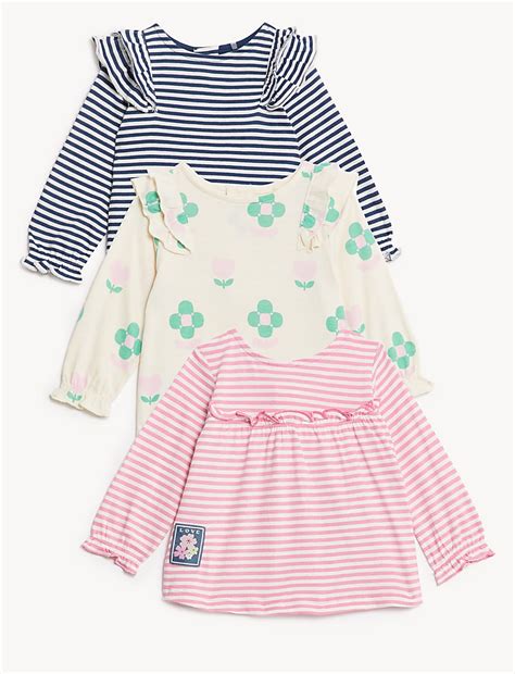 Buy 3pk Pure Cotton Patterned Tops at Marks & Spencer