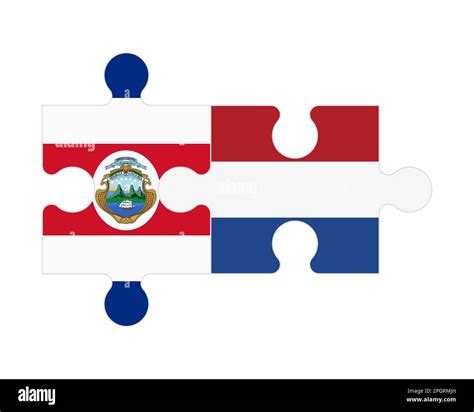 Connected puzzle of flags of Costa Rica and Netherlands, vector Stock ...
