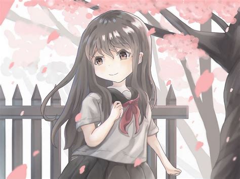 Download wallpaper 1600x1200 girl, uniform, sakura, anime standard 4:3 ...