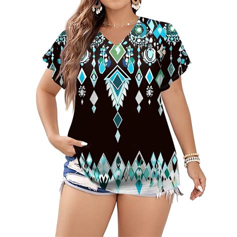 Mlqidk Plus Size Tshirts for Women 4x-5x Womens 5x Blouse V Neck ...