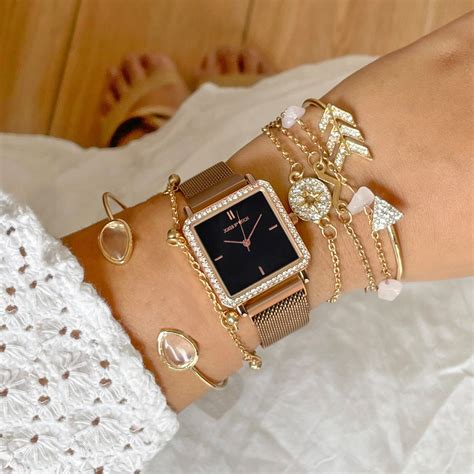 Joker & Witch Alana Rosegold Watch Bracelet Stack
